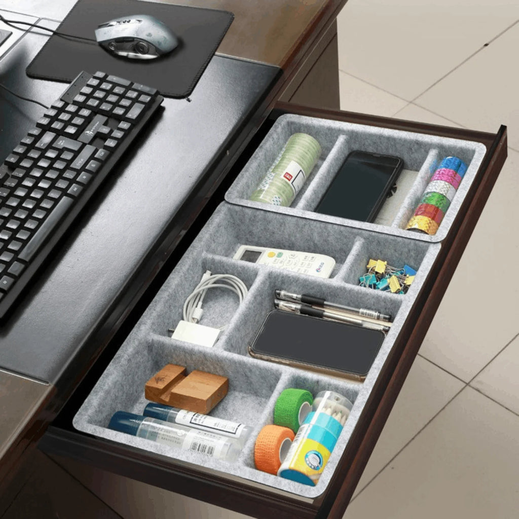 Staxio Loft Six-Compartment Felt Drawer Tray - view 3