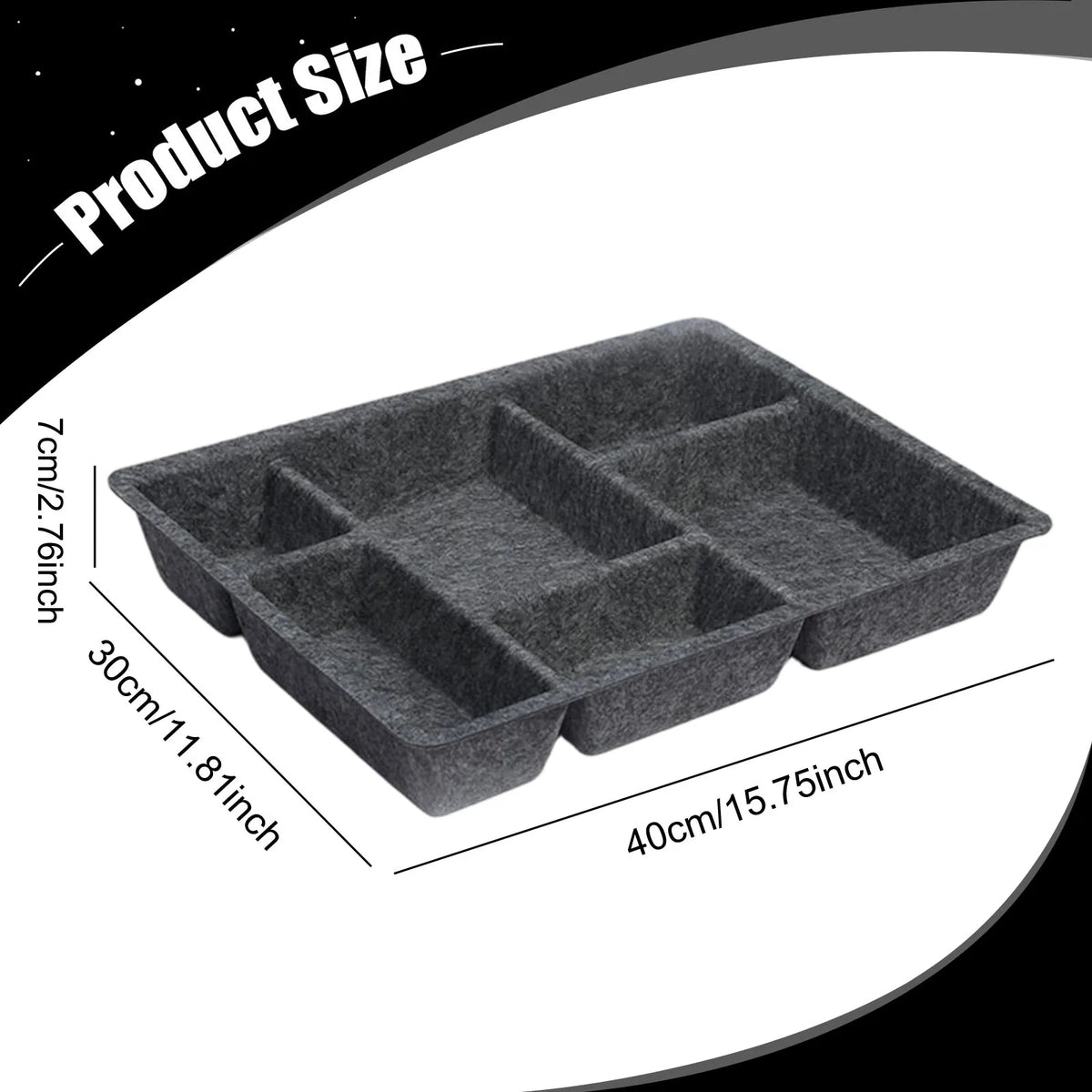 Staxio Loft Six-Compartment Felt Drawer Tray - view 6