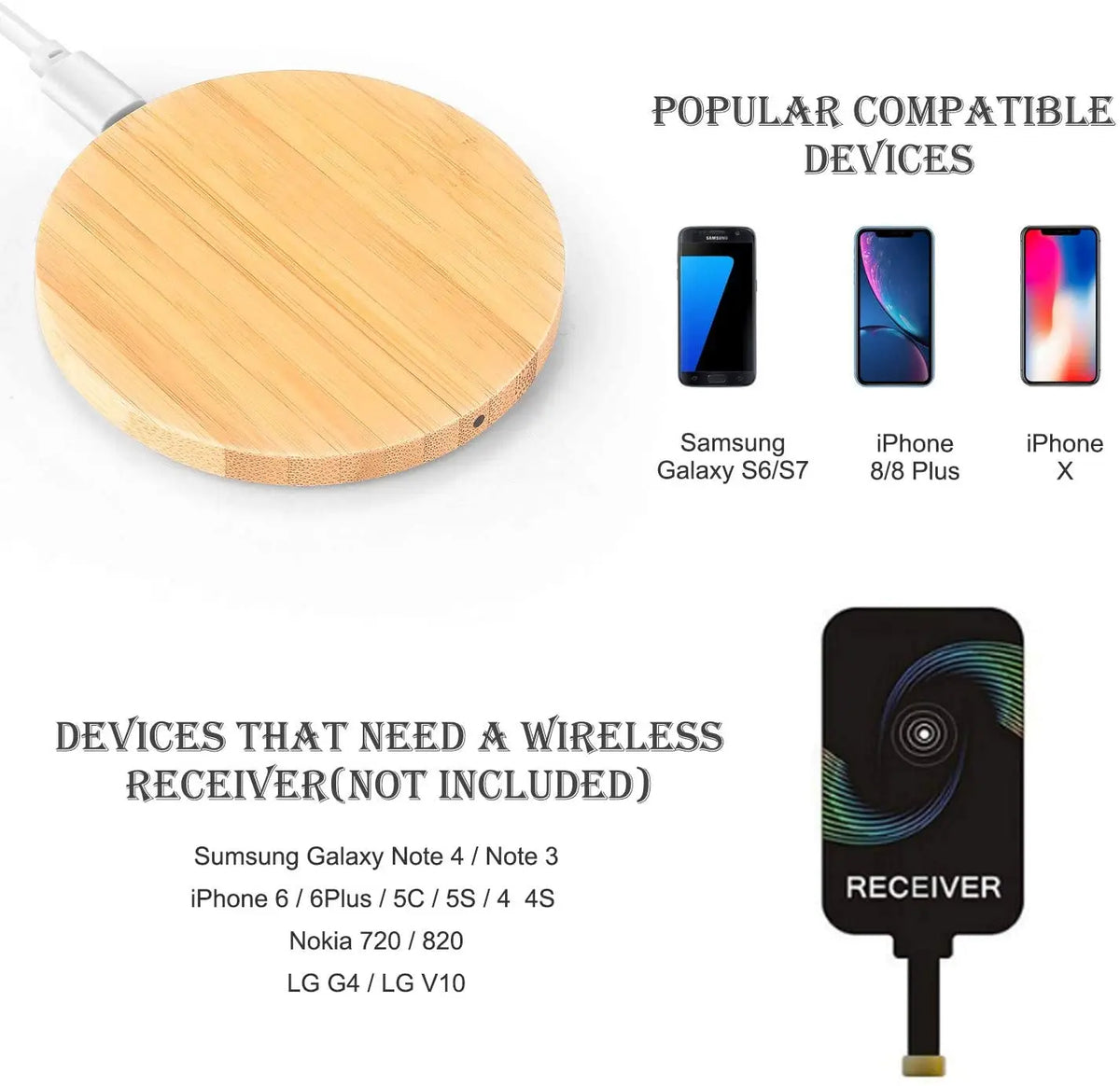 Staxio Kiln Bamboo Qi Wireless Charging Pad - view 6