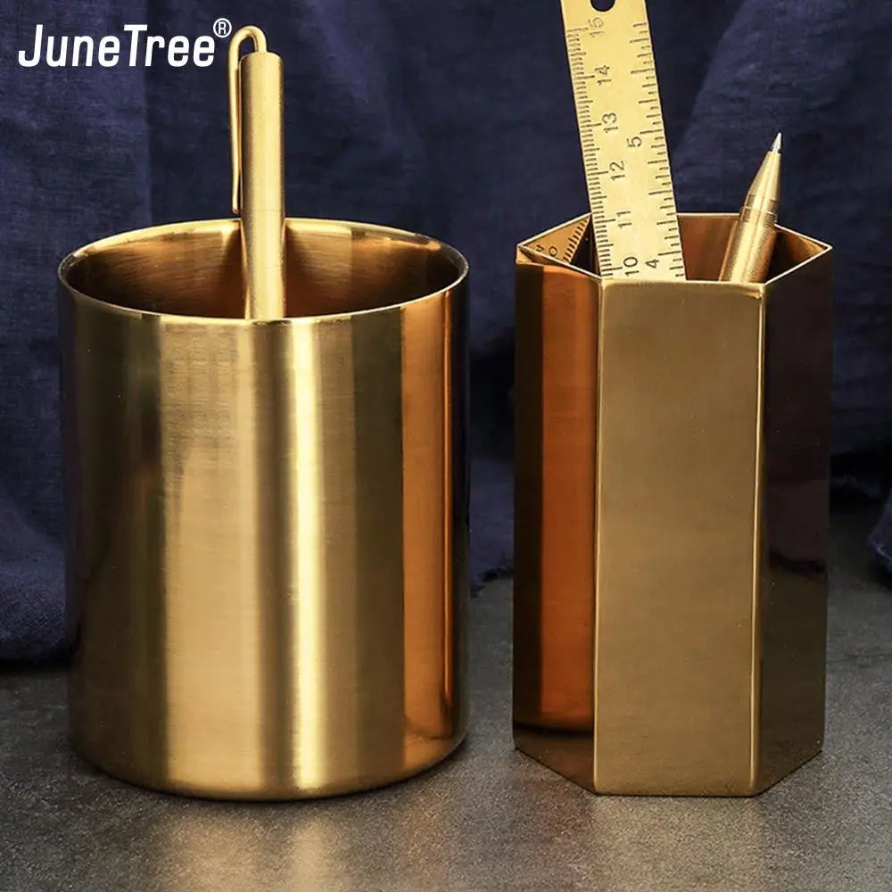 Staxio Foundry Vintage Brass Pen Holder - view 1