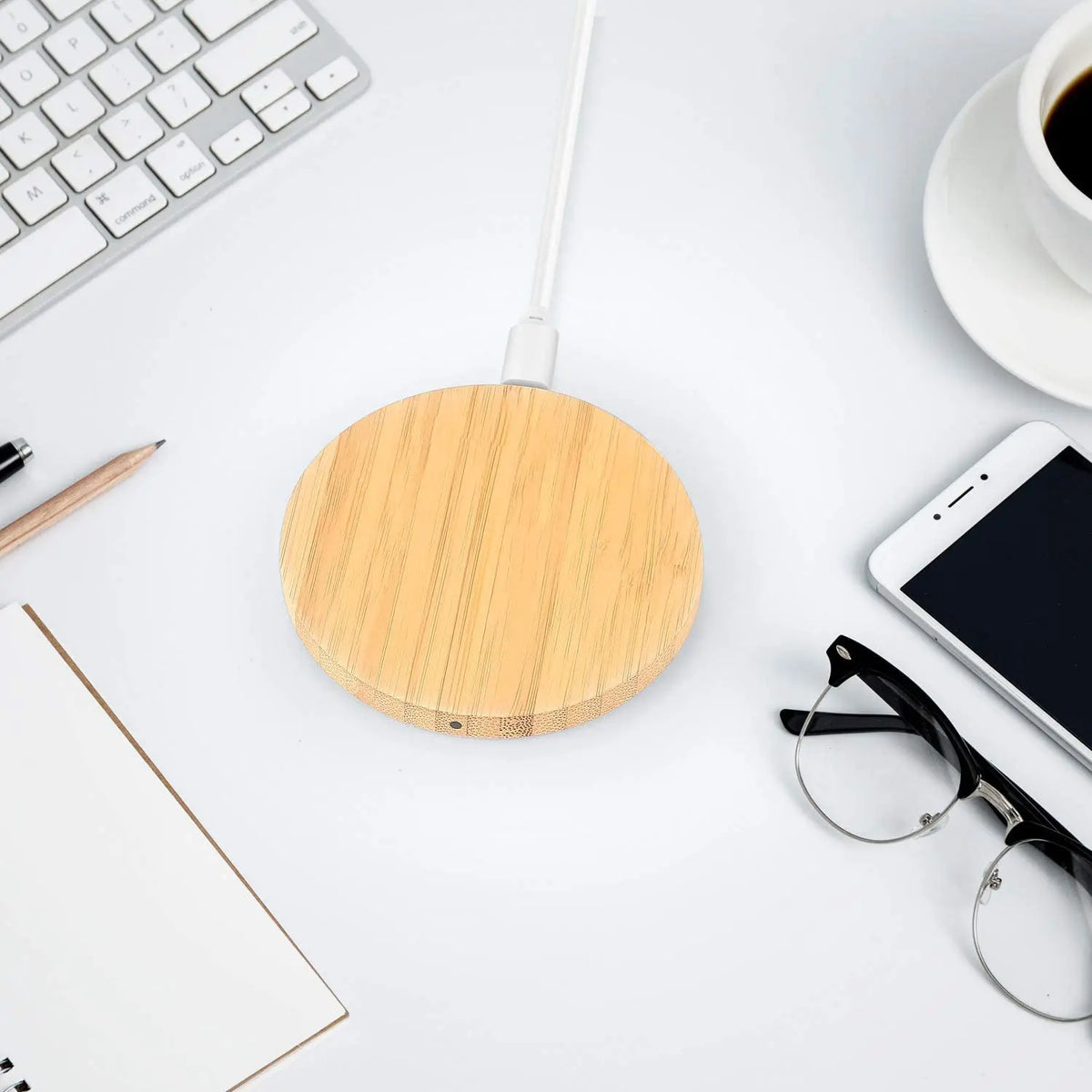 Staxio Kiln Bamboo Qi Wireless Charging Pad - view 4
