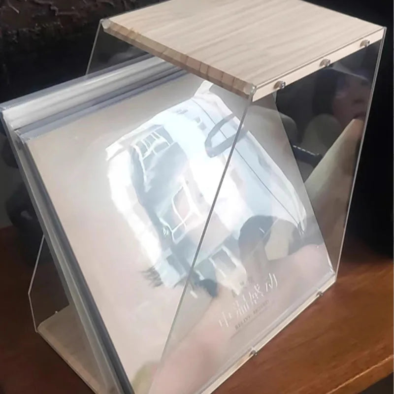 Staxio Timber Desktop Record Display Rack - view 6