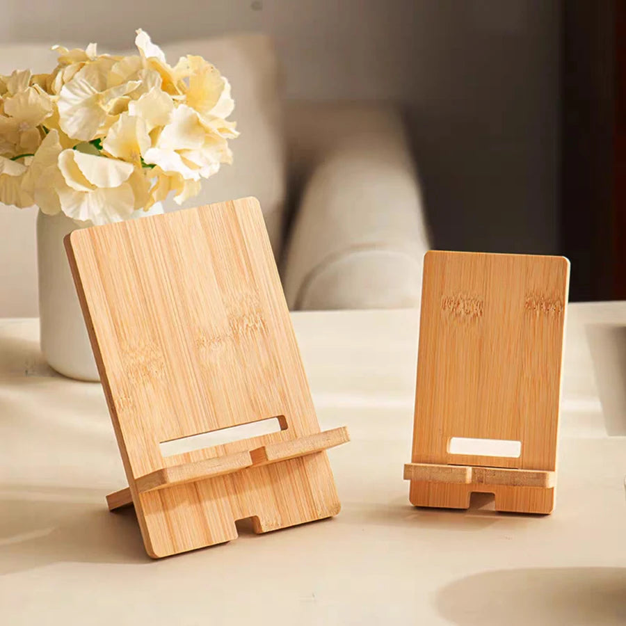 Staxio Reed Natural Bamboo Phone Stand - view 6