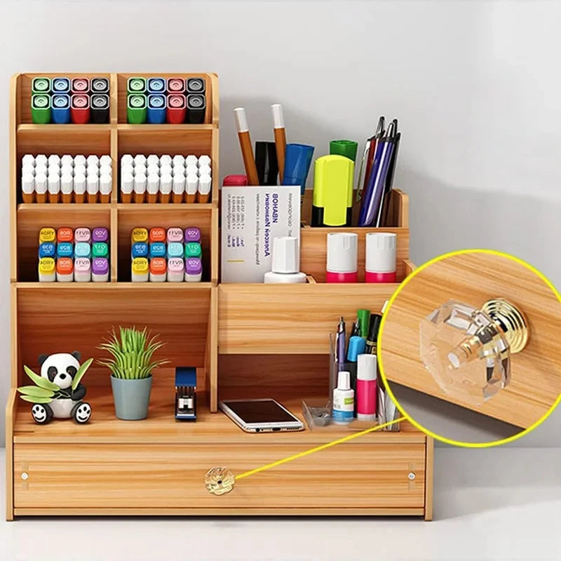 Staxio Timber Large-Capacity Wood Desk Organizer - view 6