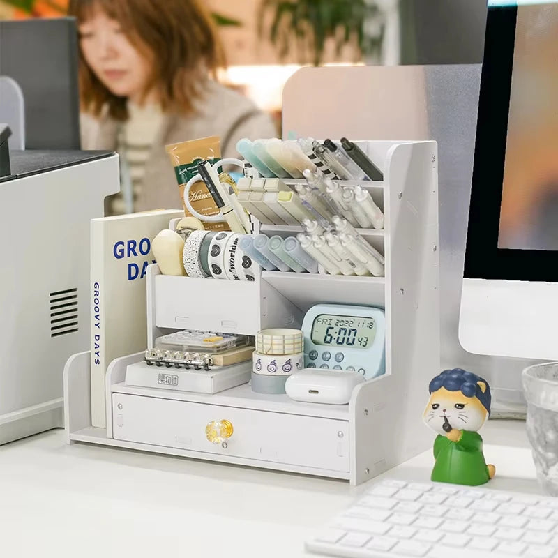 Staxio Grove Tiered Wooden Stationery Shelf - view 3