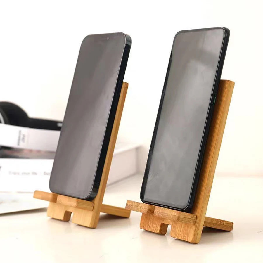 Staxio Reed Natural Bamboo Phone Stand - view 4