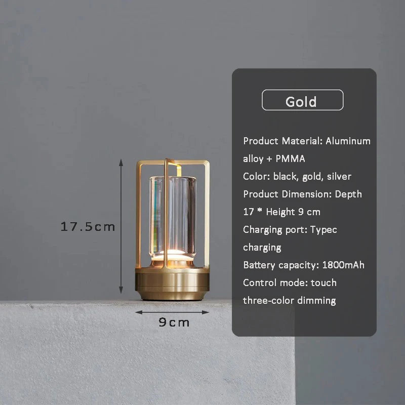 Staxio Lumen Rechargeable Crystal Touch Table Lamp - view 5
