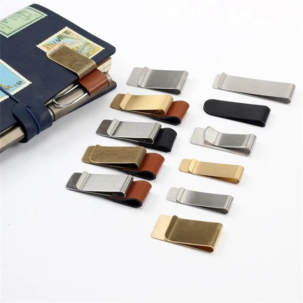 Staxio Foundry Brass and Steel Pen Clip - view 2