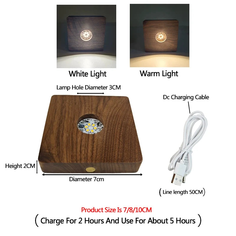Staxio Halo Walnut Wireless Charging Night Light - view 2
