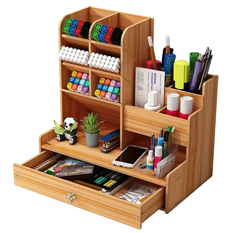 Staxio Timber Large-Capacity Wood Desk Organizer - view 2