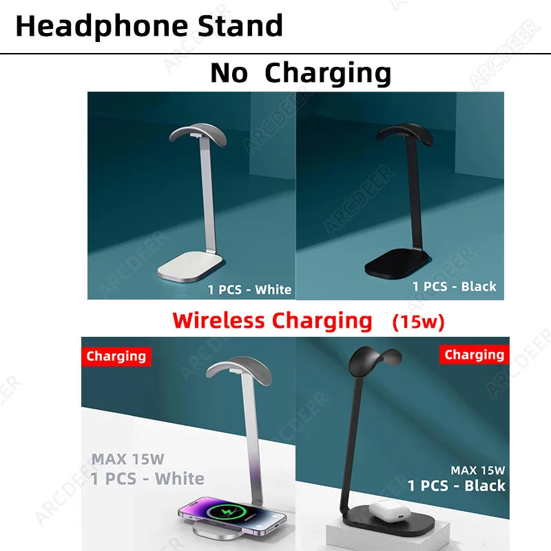 Staxio Forge Aluminum Headphone Stand with Charger - view 2