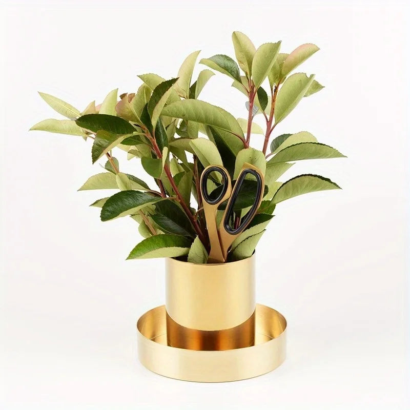 Staxio Foundry Round Brass Pen Holder - view 6
