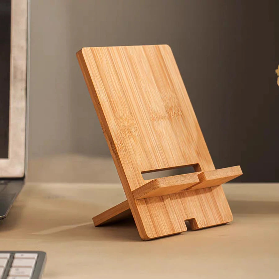 Staxio Reed Natural Bamboo Phone Stand - view 5
