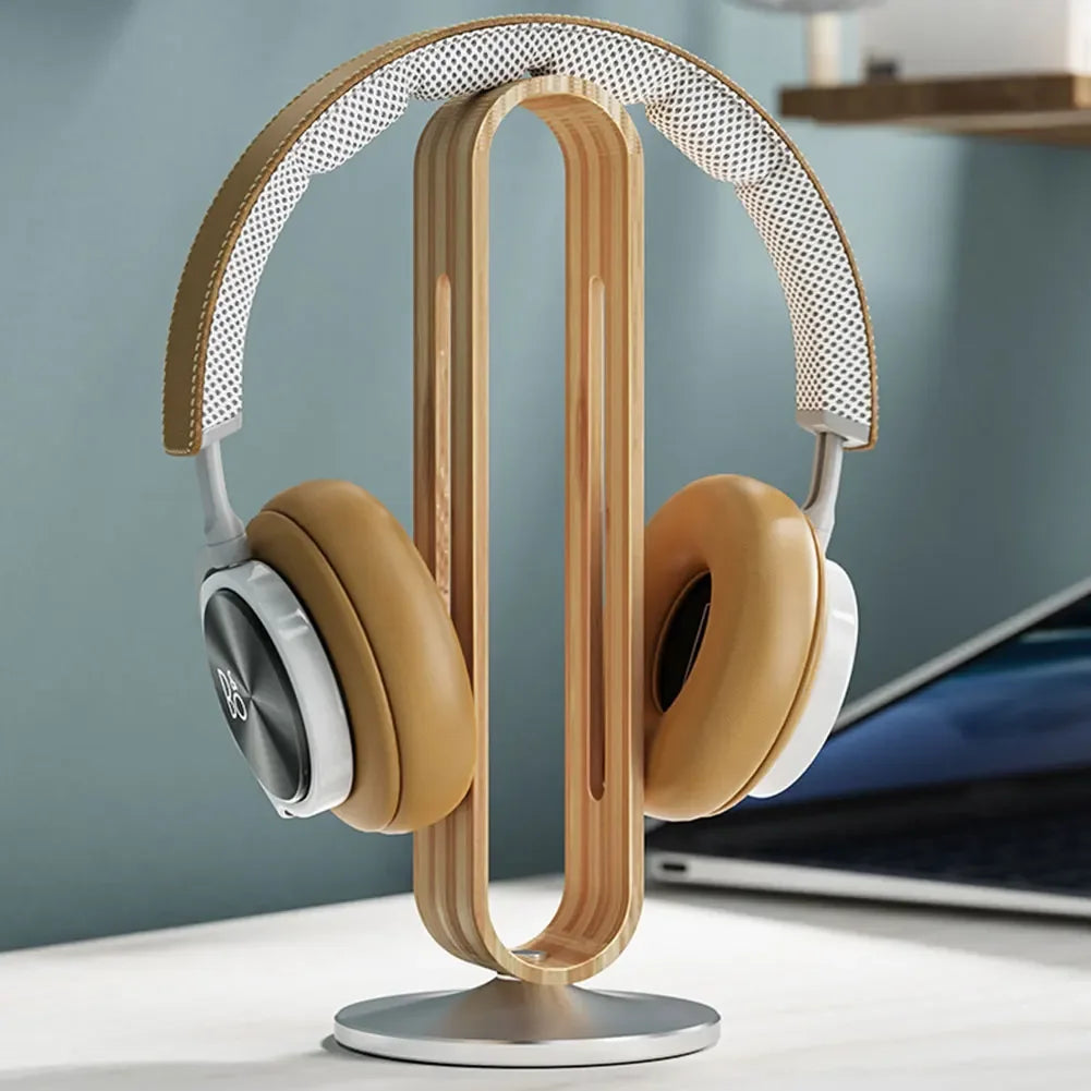 Staxio Axis Bamboo and Aluminum Headphone Stand - view 1