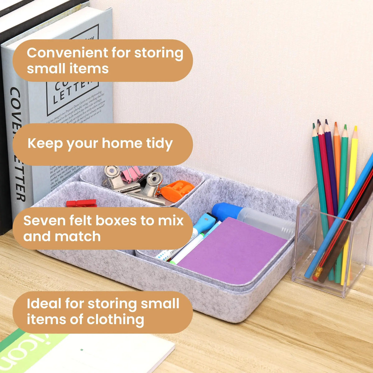 Staxio Loft 7-Piece Felt Drawer Organizer Set - view 4