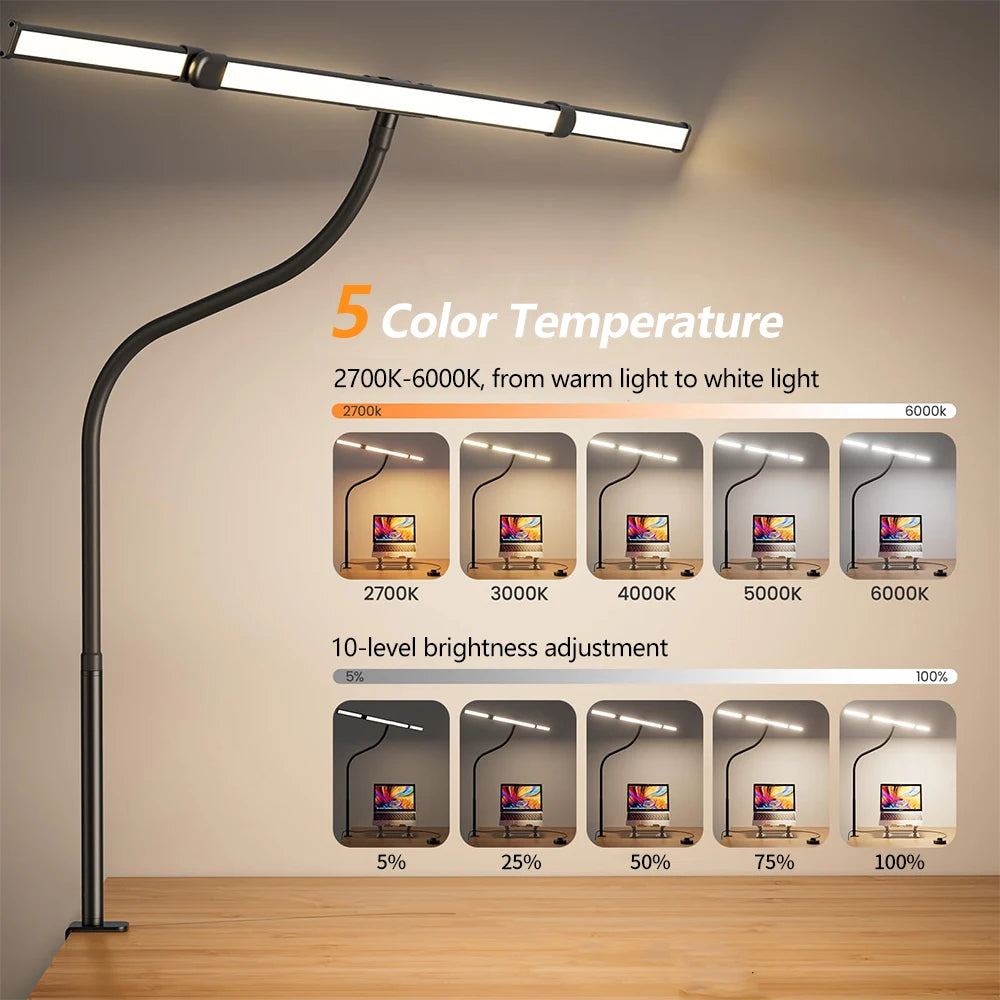 Staxio Lumen Clip-On Eye-Care Desk Lamp - view 4