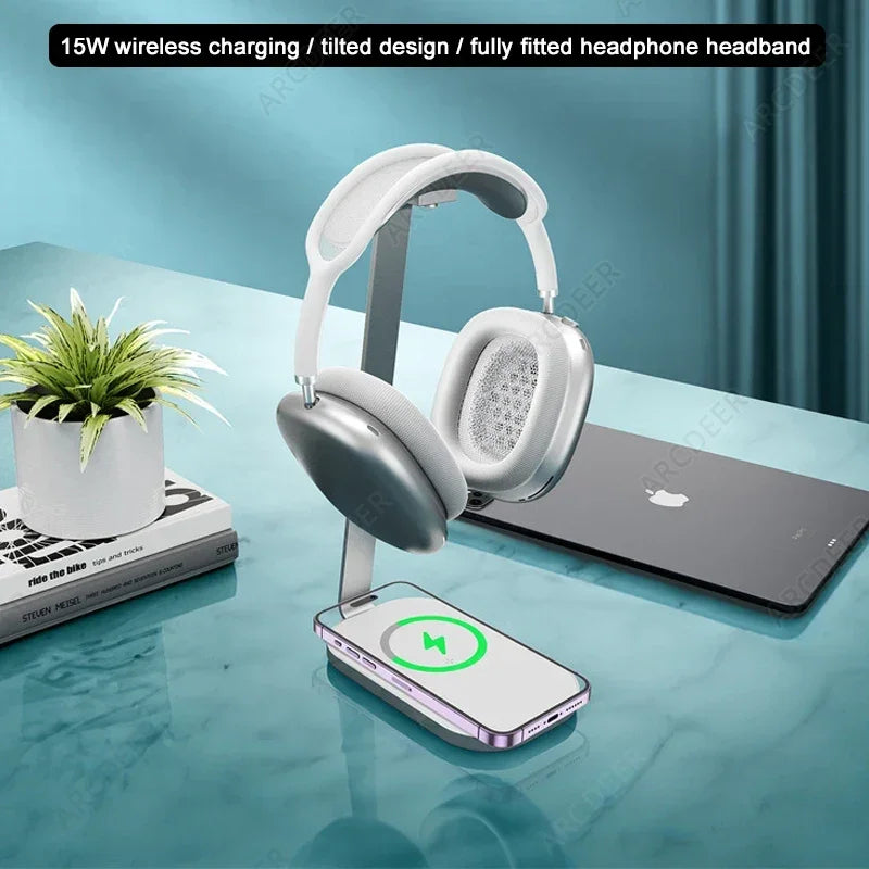 Staxio Forge Aluminum Headphone Stand with Charger - view 3