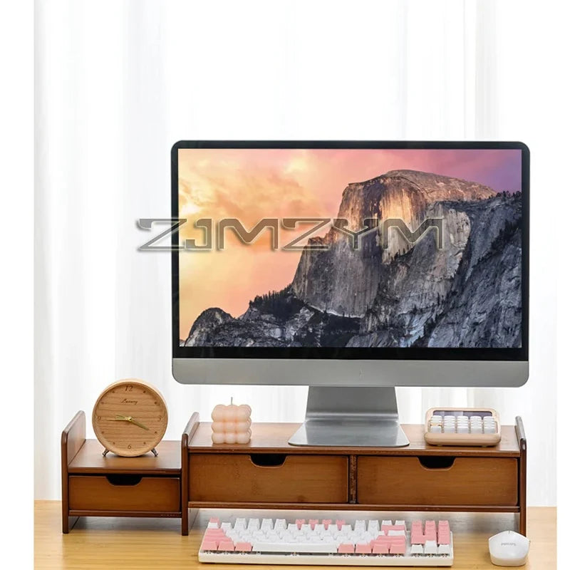 Staxio Reed Bamboo Monitor Riser with Drawer - view 5