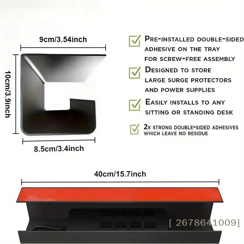 Staxio Conduit Under-Desk Metal Cable Tray - view 4