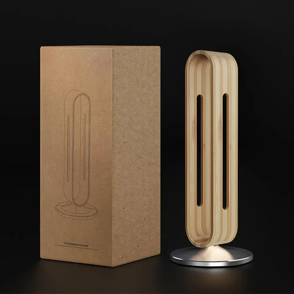 Staxio Axis Bamboo and Aluminum Headphone Stand - view 5