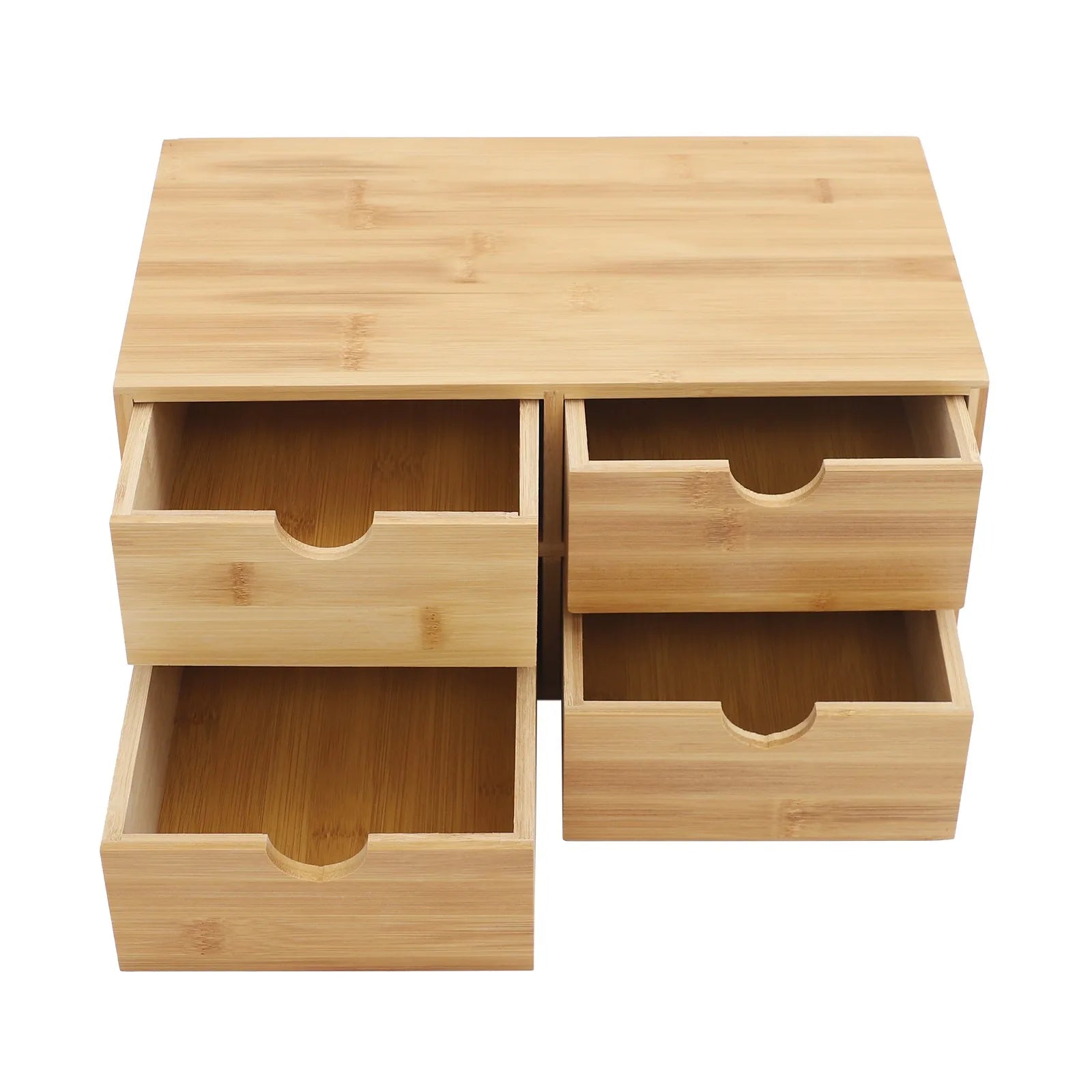 Staxio Reed Four-Drawer Bamboo Desk Chest - view 1