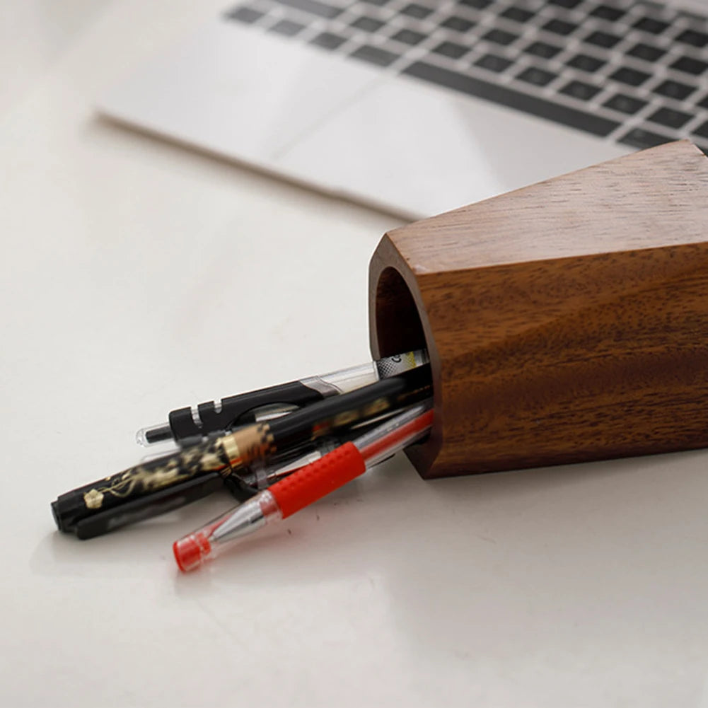 Staxio Alder Walnut Large-Capacity Desk Caddy - view 4