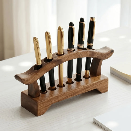 Staxio Alder Six-Slot Walnut Pen Stand - view 1