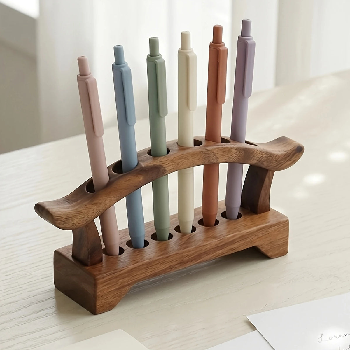 Staxio Heartwood Six-Slot Walnut Pen Holder - view 2