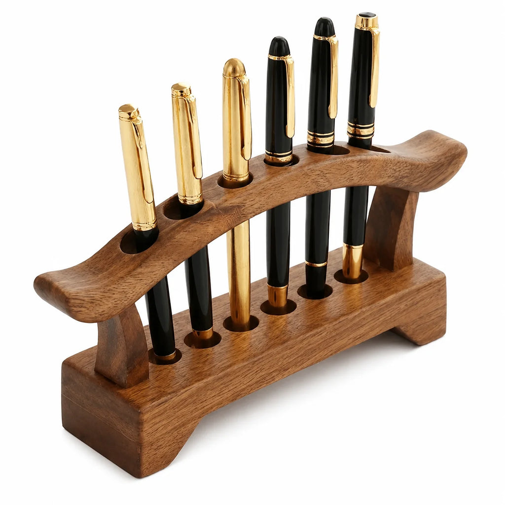Staxio Heartwood Six-Slot Walnut Pen Holder - view 1