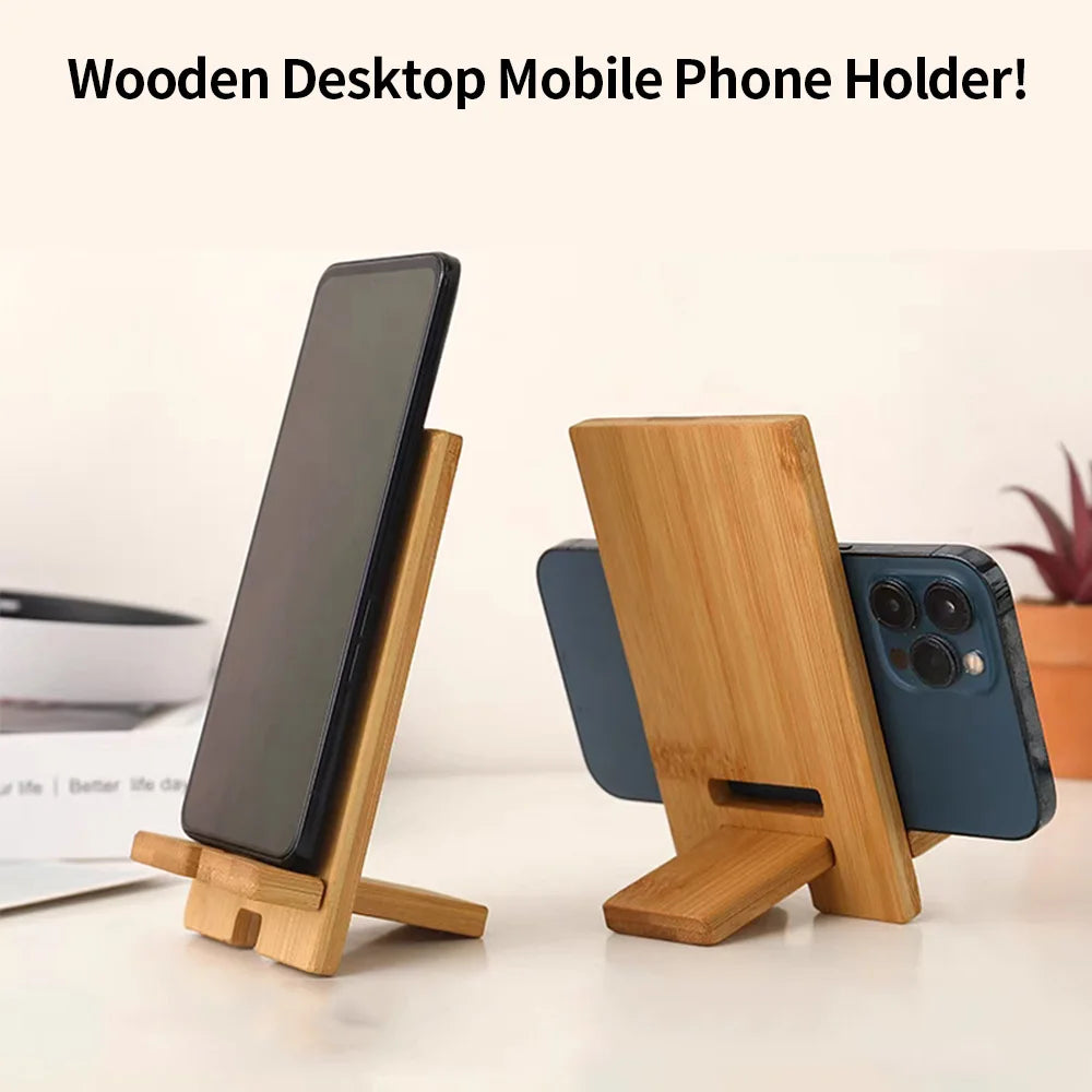 Staxio Reed Natural Bamboo Phone Stand - view 1