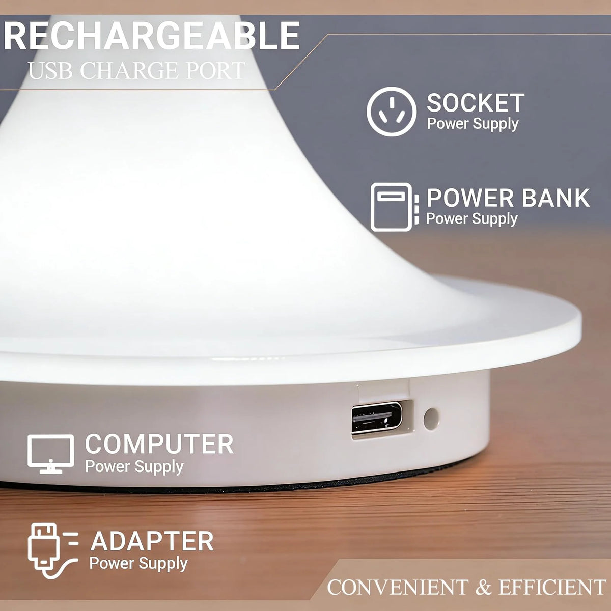 Staxio Beacon Rechargeable Aluminum Desk Lamp - view 3