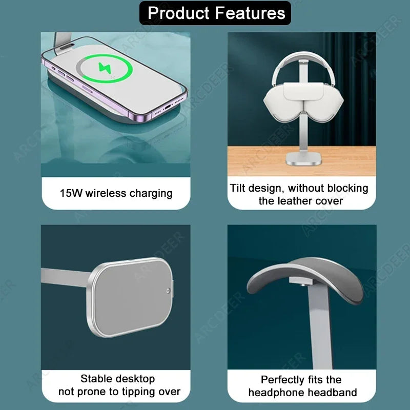 Staxio Forge Aluminum Headphone Stand with Charger - view 5