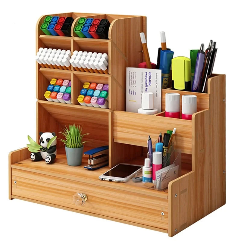 Staxio Timber Large-Capacity Wood Desk Organizer - view 1