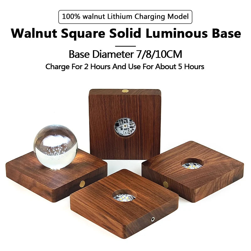Staxio Halo Walnut Wireless Charging Night Light - view 1