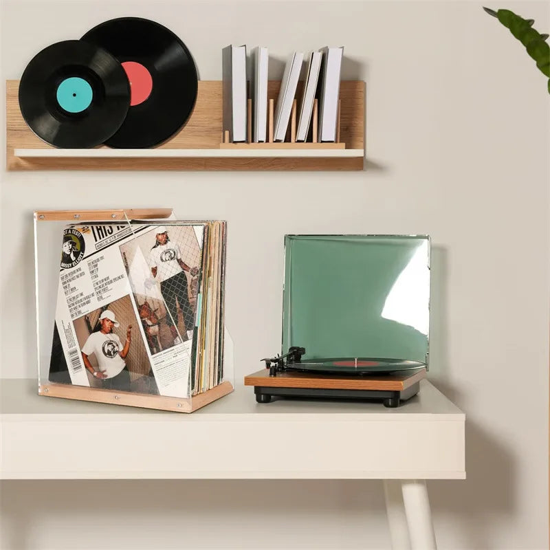Staxio Timber Desktop Record Display Rack - view 4