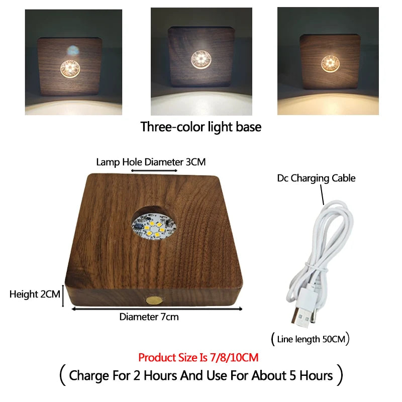 Staxio Halo Walnut Wireless Charging Night Light - view 3