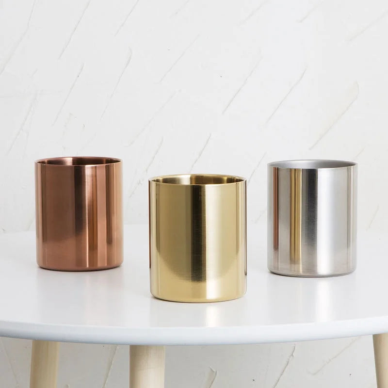 Staxio Foundry Round Brass Pen Holder - view 1