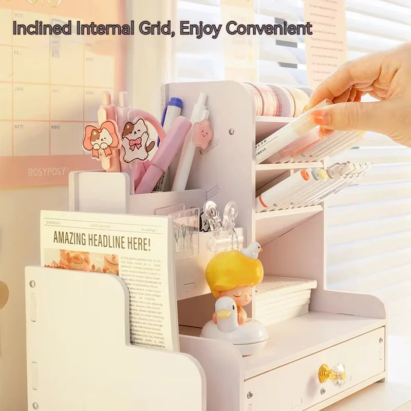 Staxio Grove Tiered Wooden Stationery Shelf - view 2