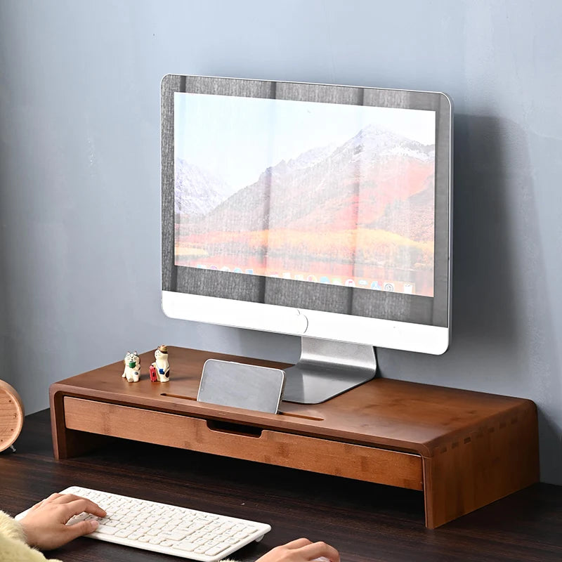 Staxio Kiln Bamboo Monitor Riser with Drawer - view 2