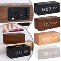 Staxio Lumen Wood-Toned LED Clock Wireless Charger - view 1