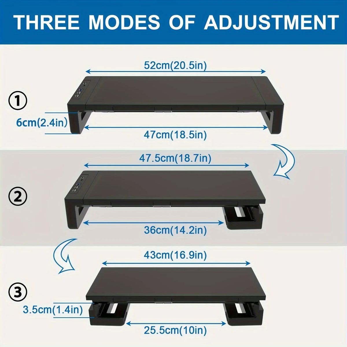 Staxio Meridian Foldable Monitor Riser with Drawer - view 3