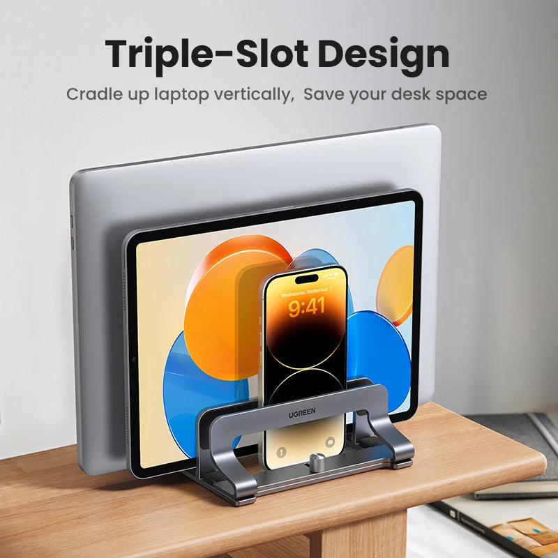 Staxio Axis Triple-Slot Aluminum Laptop Stand - view 2