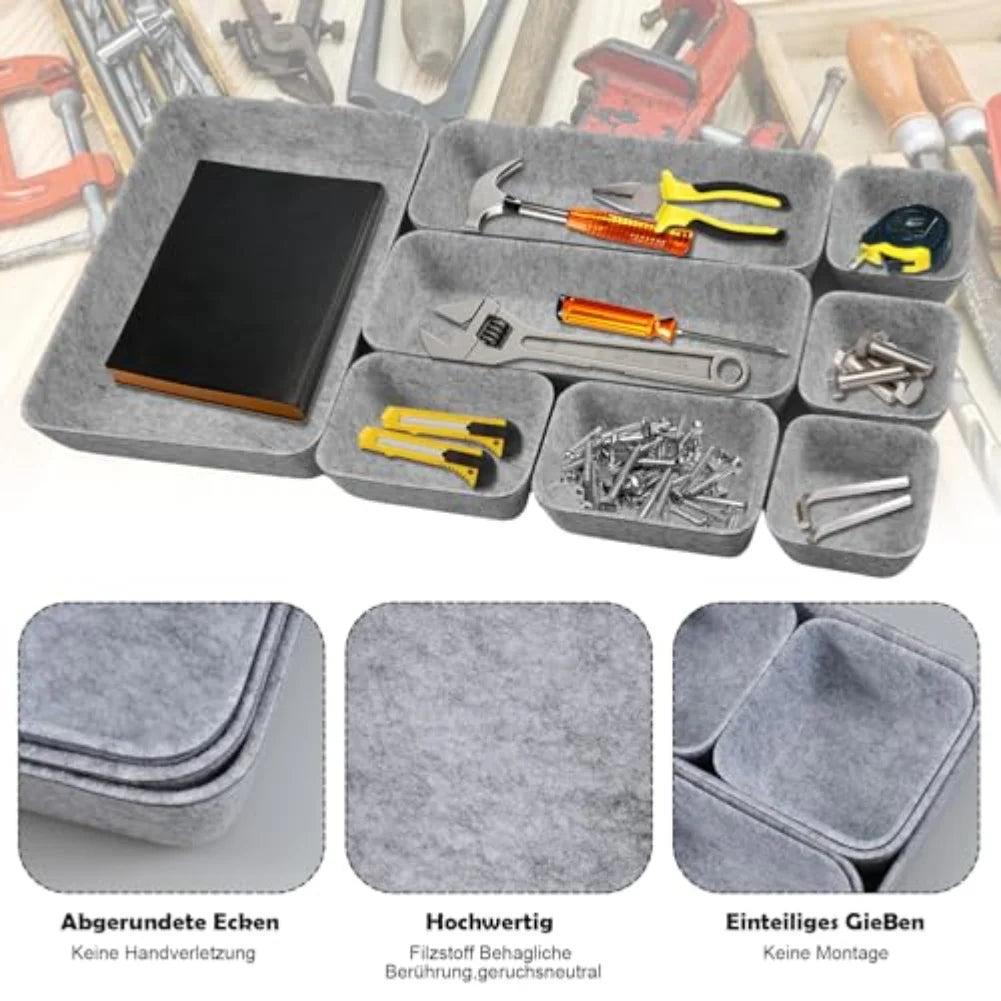 Staxio Feltworks 8-Piece Felt Organizer Box Set - view 3