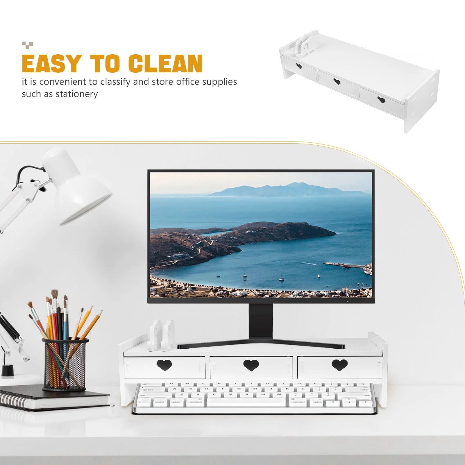 Staxio Keel Drawer-Equipped Monitor Riser - view 5