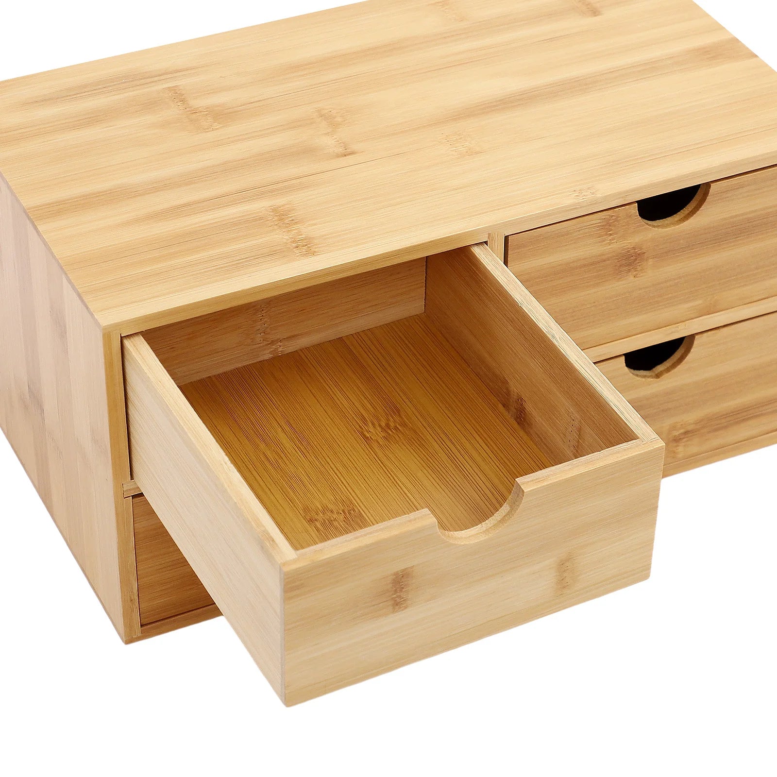 Staxio Reed Four-Drawer Bamboo Desk Chest - view 6