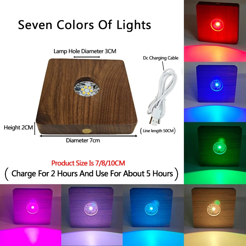 Staxio Halo Walnut Wireless Charging Night Light - view 4