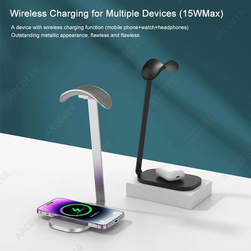 Staxio Forge Aluminum Headphone Stand with Charger - view 4